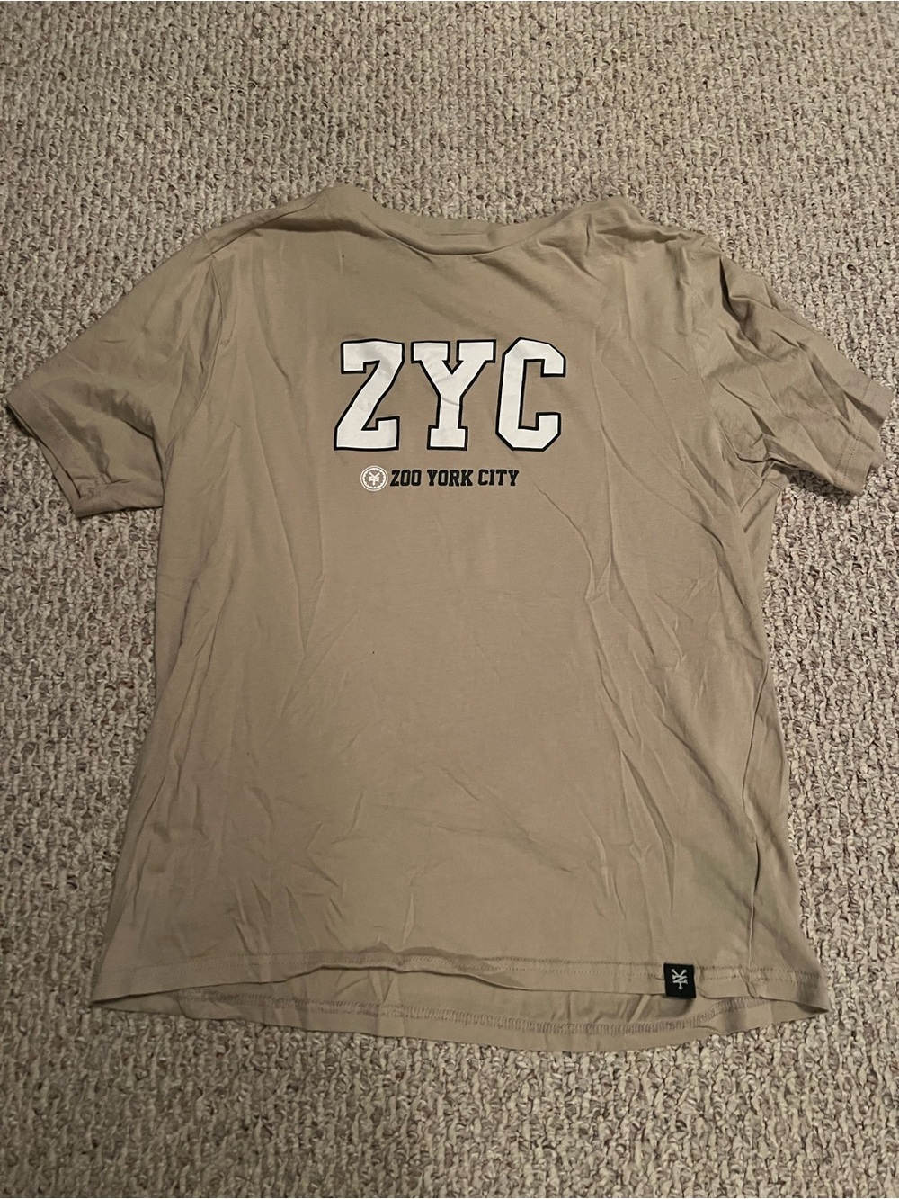 Zoo York Men's Short Sleeve Tee in Tan with White ZYC Logo